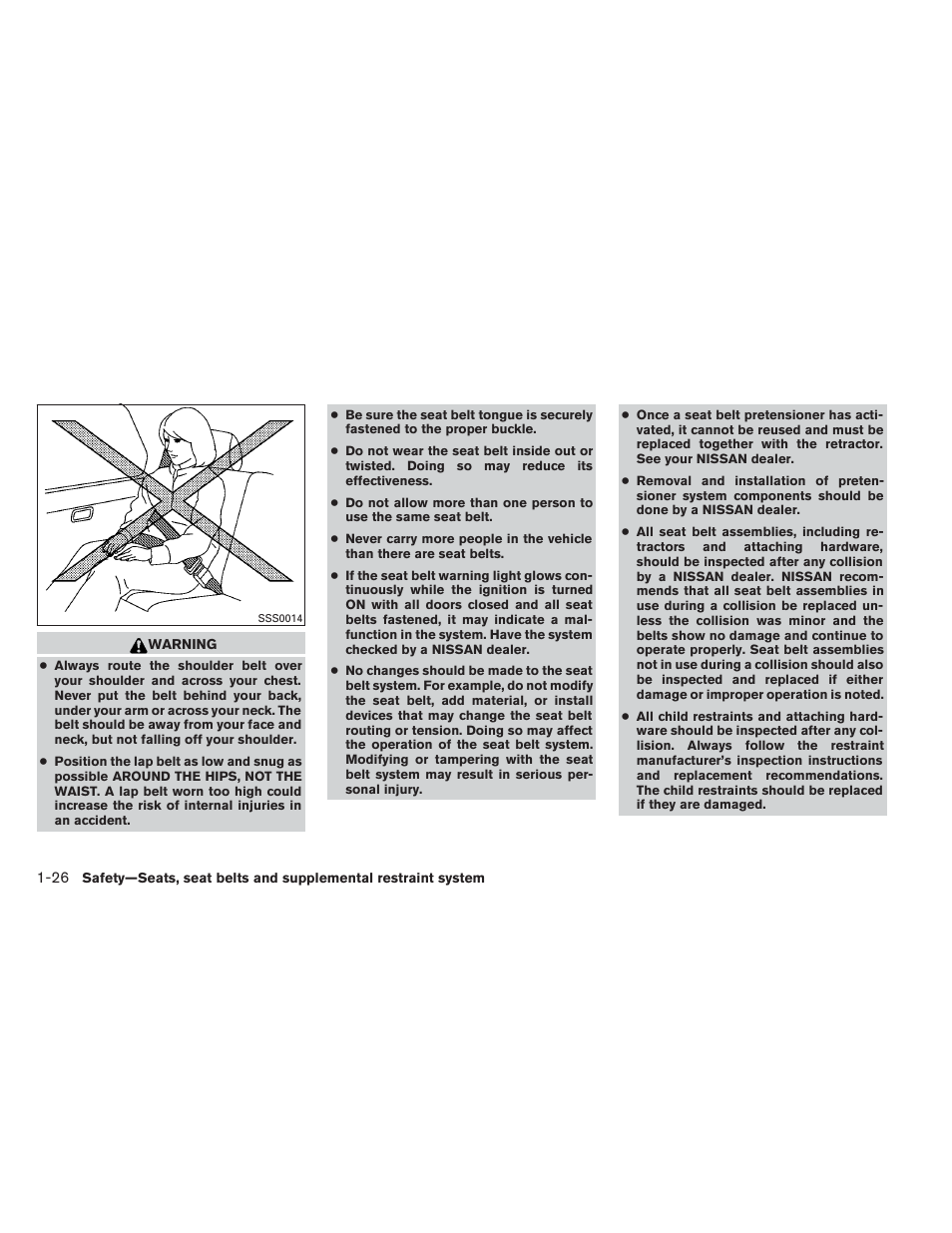 NISSAN 2014 Pathfinder - Owner's Manual User Manual | Page 43 / 492