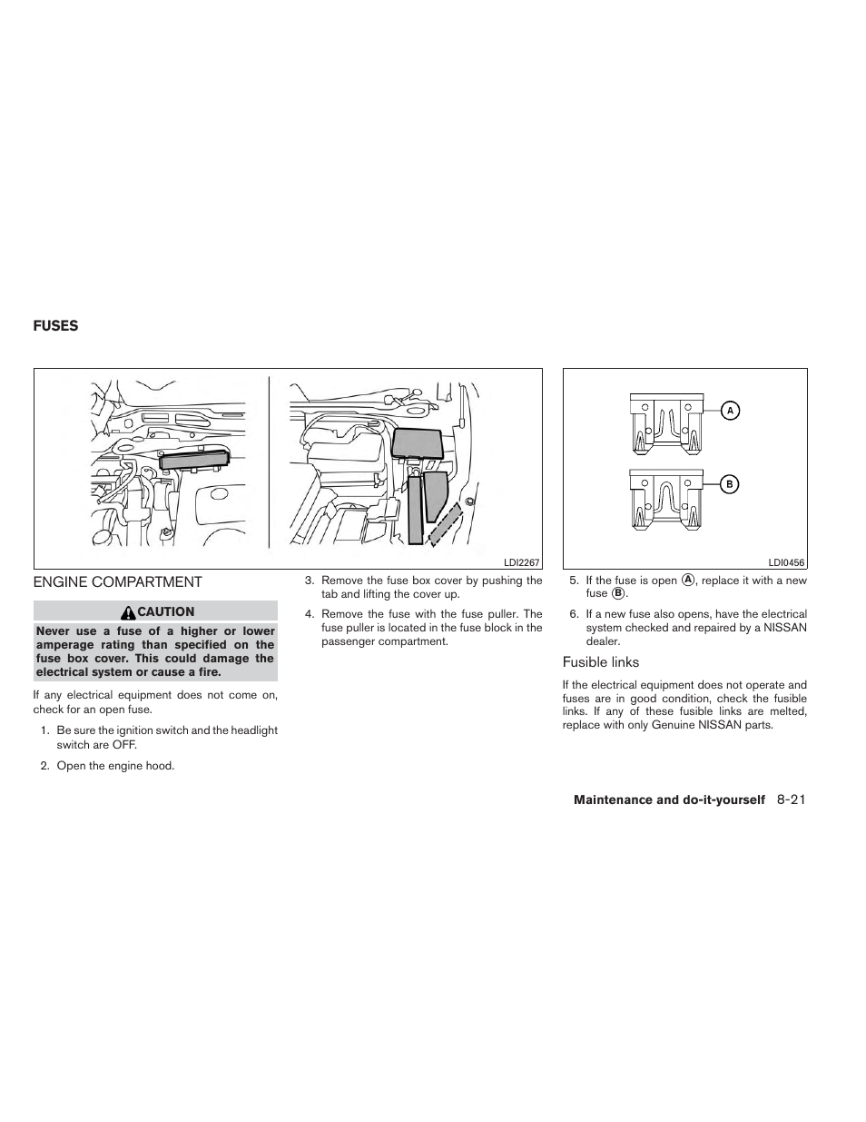 Fuses -21, Engine compartment -21 | NISSAN 2014 Pathfinder - Owner's Manual User Manual | Page 432 / 492