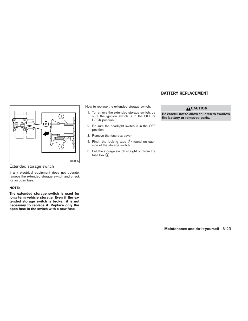 Battery replacement -23 | NISSAN 2014 Pathfinder - Owner's Manual User Manual | Page 434 / 492