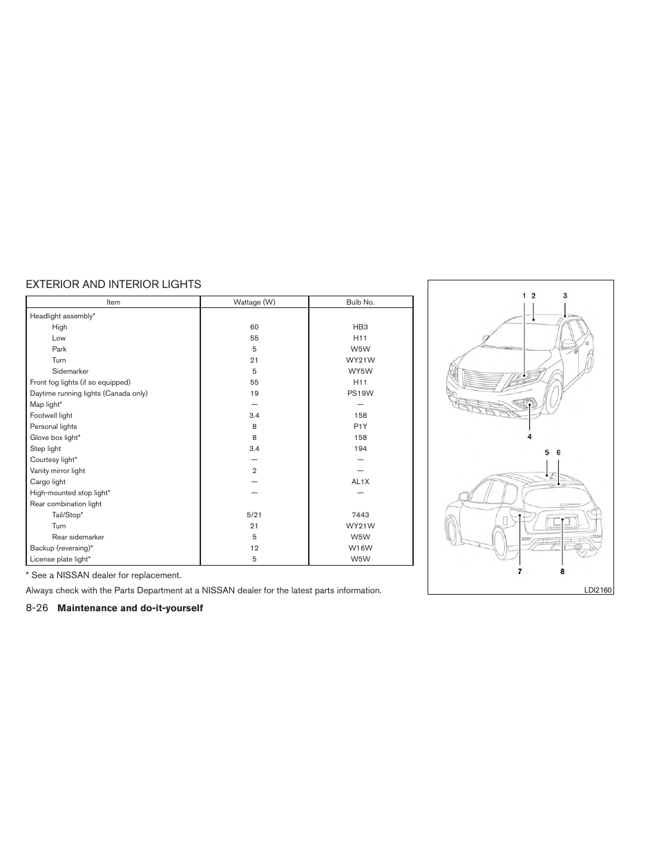 Exterior and interior lights -26, Exterior and interior lights | NISSAN 2014 Pathfinder - Owner's Manual User Manual | Page 437 / 492