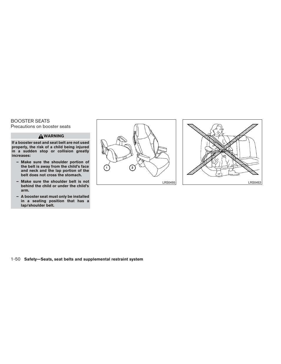 Booster seats -50 | NISSAN 2014 Pathfinder - Owner's Manual User Manual | Page 67 / 492