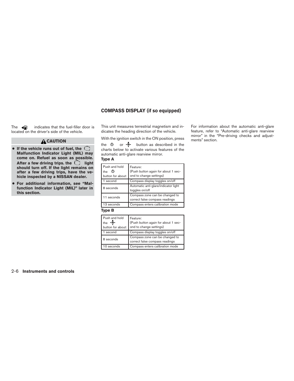 Compass display (if so equipped) -6, Compass display (if so equipped) | NISSAN 2014 Pathfinder - Owner's Manual User Manual | Page 93 / 492