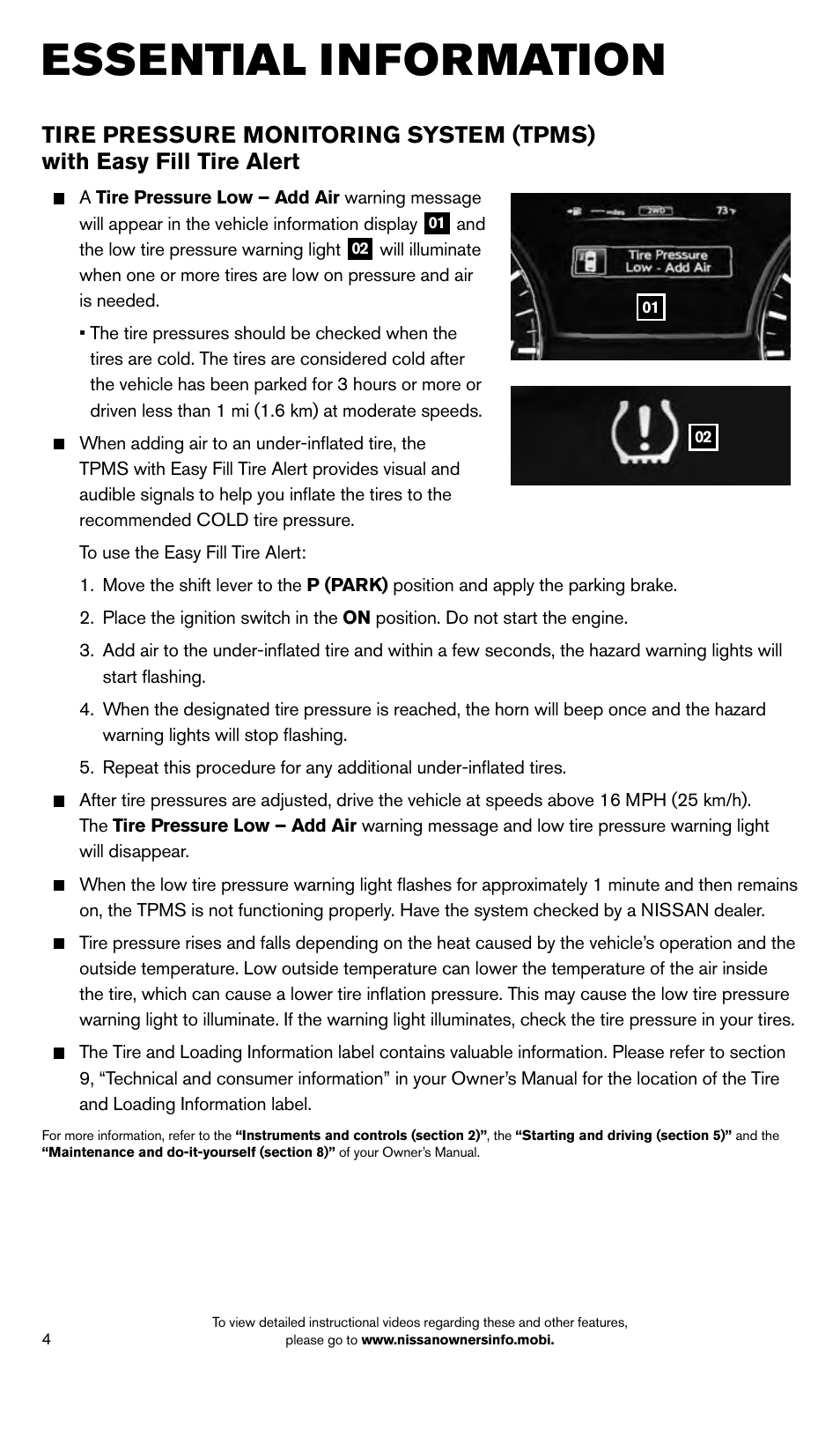 Essential information | NISSAN 2014 Pathfinder - Quick Reference Guide User Manual | Page 6 / 32