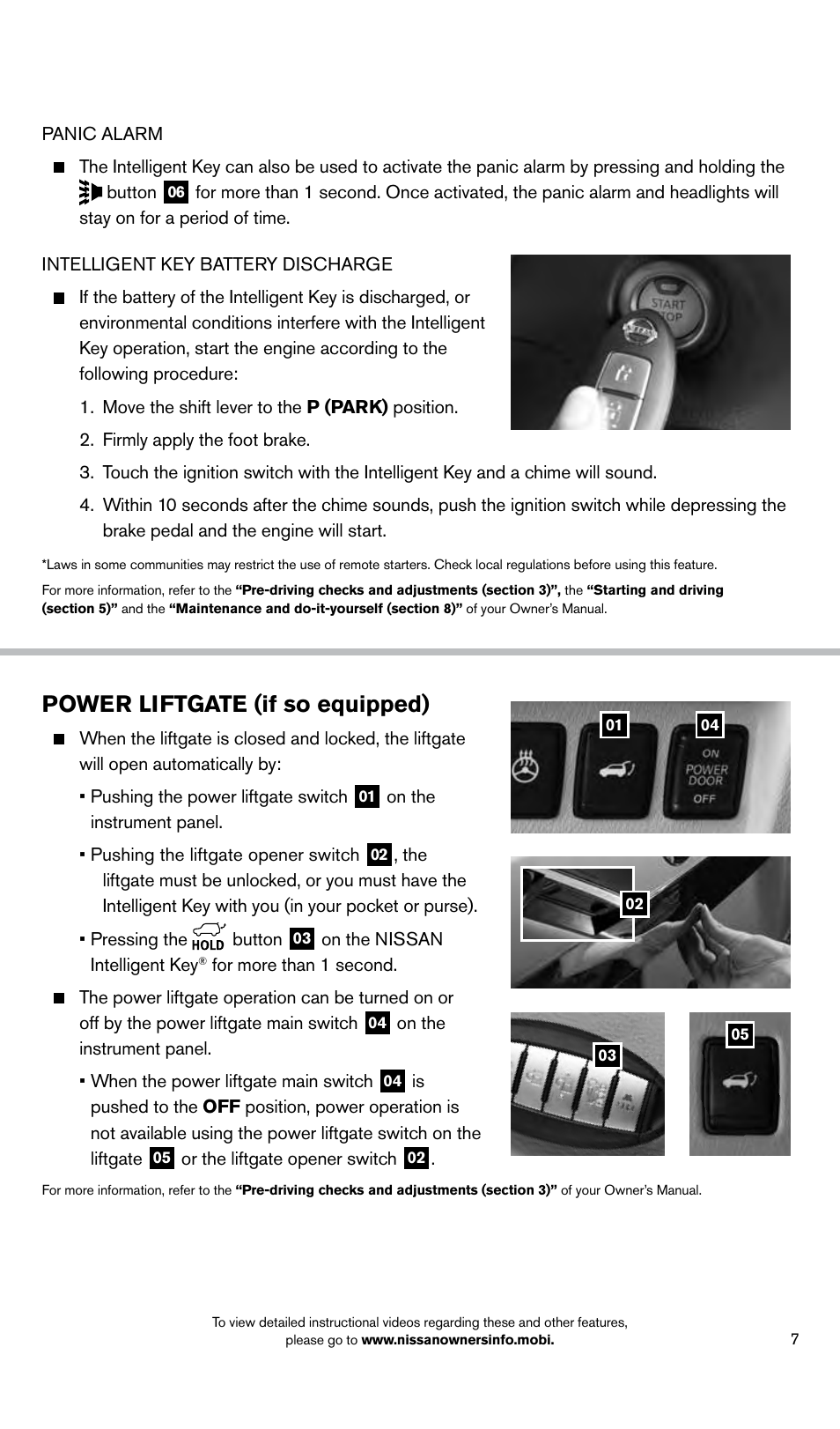 Power liftgate (if so equipped) | NISSAN 2014 Pathfinder - Quick Reference Guide User Manual | Page 9 / 32