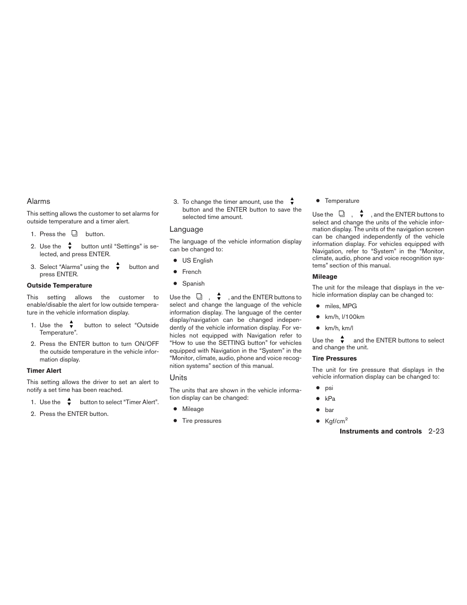 NISSAN 2015 Pathfinder - Owner's Manual User Manual | Page 114 / 516