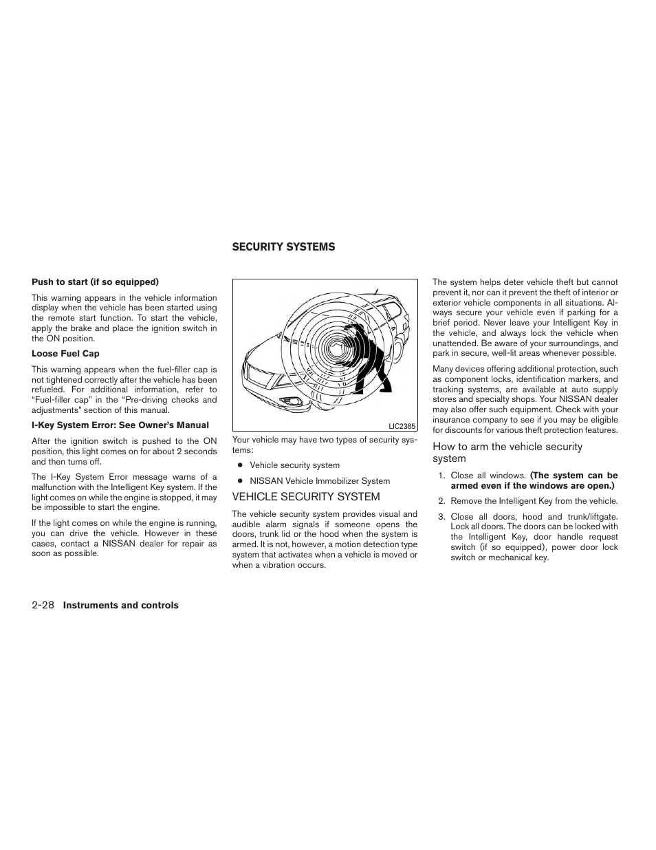 Security systems -28, Vehicle security system -28 | NISSAN 2015 Pathfinder - Owner's Manual User Manual | Page 119 / 516