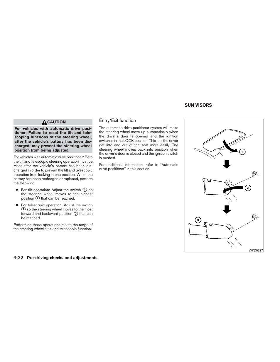 Sun visors -32 | NISSAN 2015 Pathfinder - Owner's Manual User Manual | Page 189 / 516