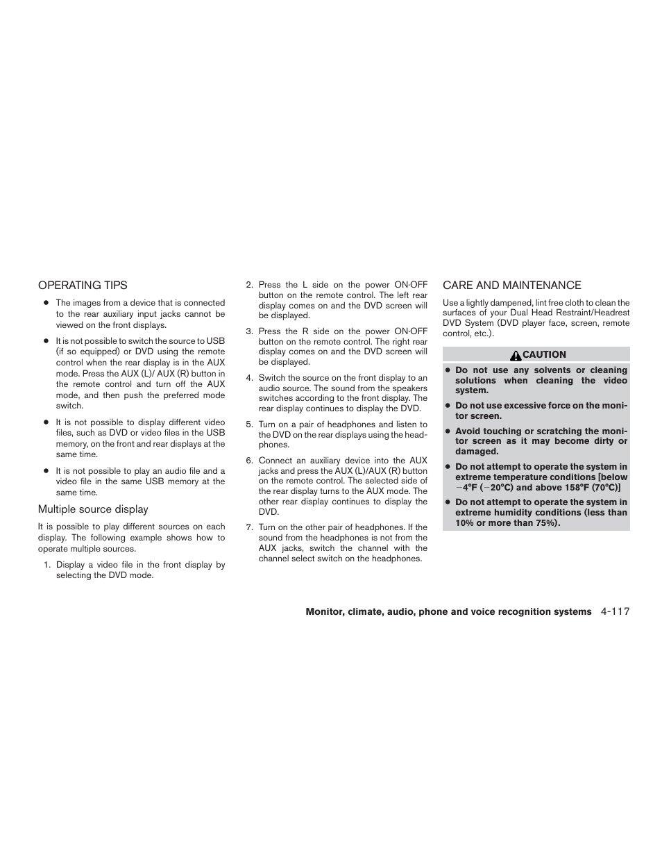 Operating tips -117 care and maintenance -117 | NISSAN 2015 Pathfinder - Owner's Manual User Manual | Page 314 / 516