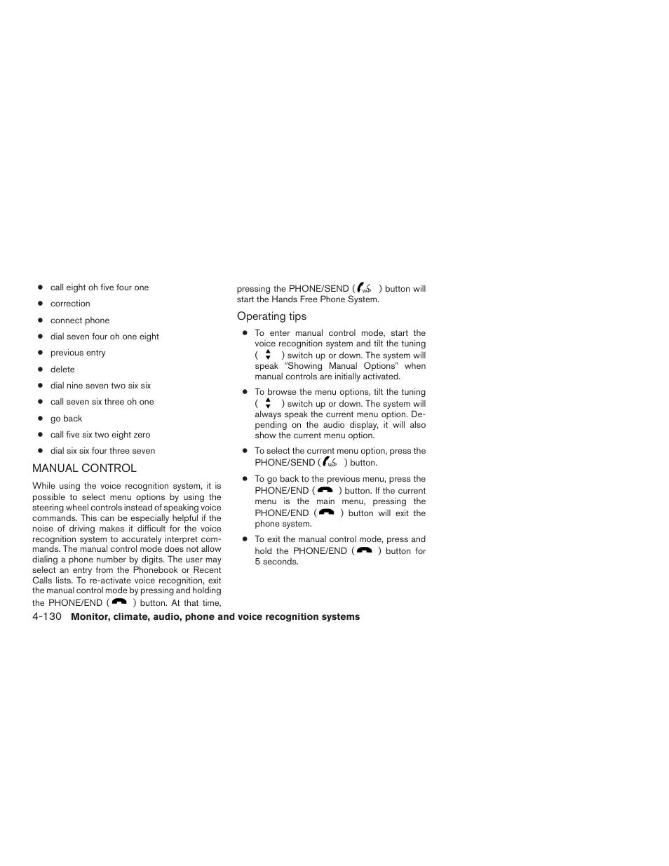 Manual control -130 | NISSAN 2015 Pathfinder - Owner's Manual User Manual | Page 327 / 516