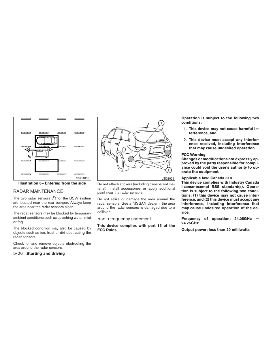 Radar maintenance -26 | NISSAN 2015 Pathfinder - Owner's Manual User Manual | Page 385 / 516