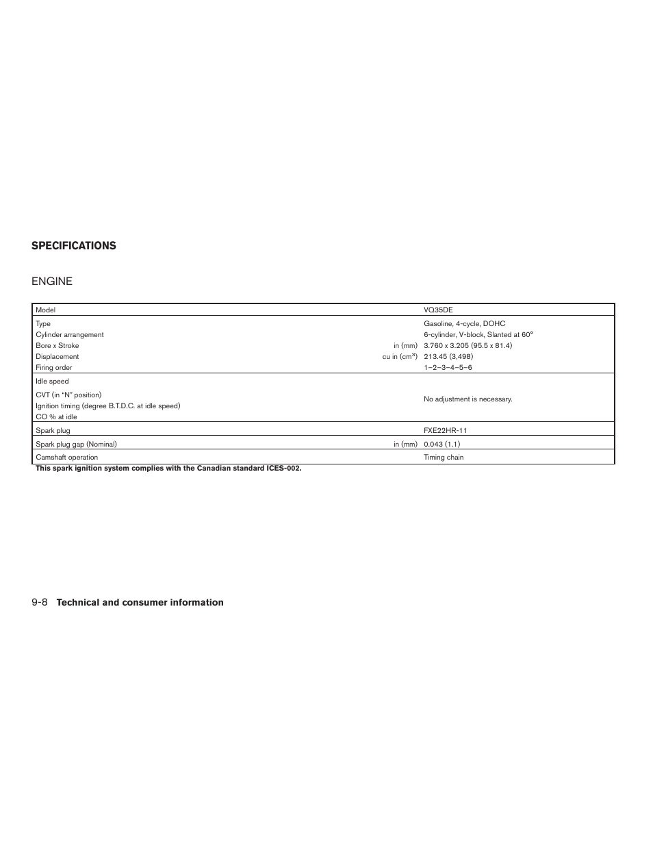 Specifications -8, Engine -8, Engine | Specifications | NISSAN 2015 Pathfinder - Owner's Manual User Manual | Page 483 / 516