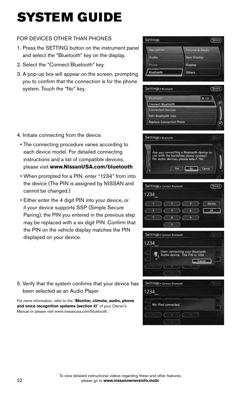 System guide | NISSAN 2015 Pathfinder - Quick Reference Guide User Manual | Page 24 / 36