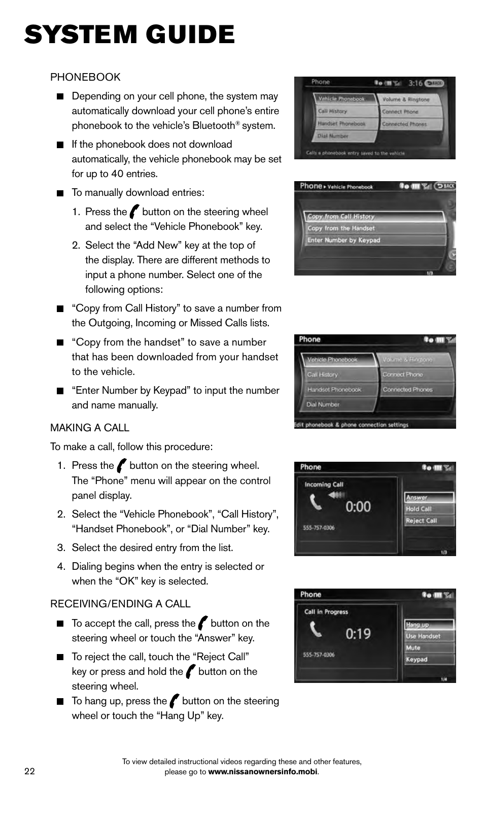 System guide | NISSAN 2014 Pathfinder Hybrid - Quick Reference Guide User Manual | Page 24 / 32