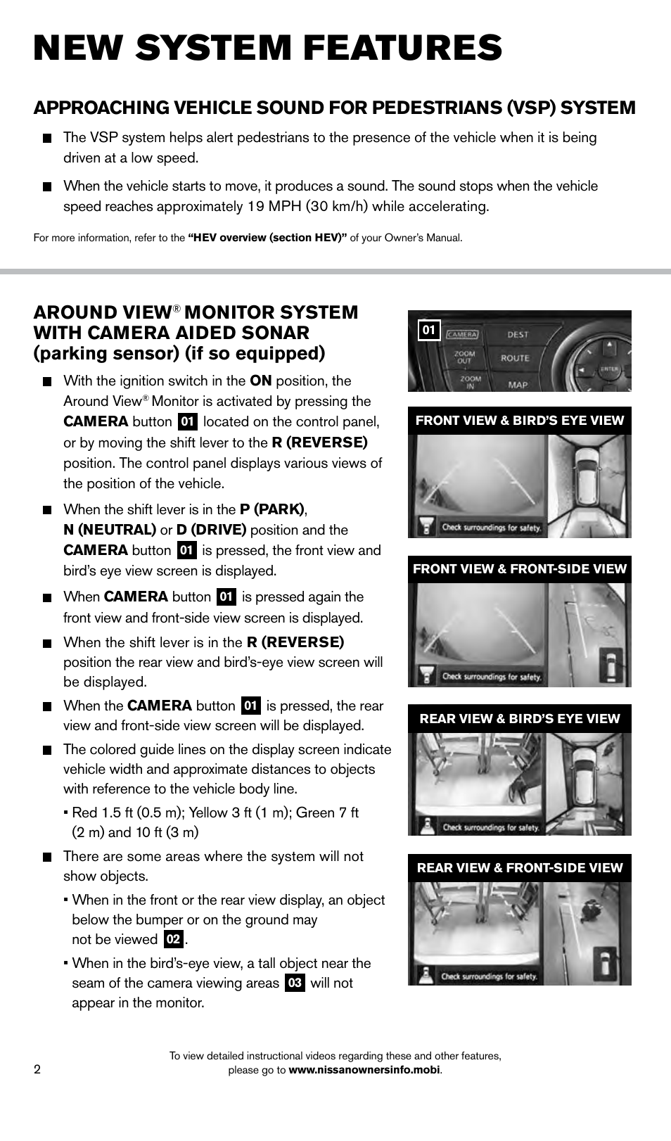 New system features, Around view | NISSAN 2014 Pathfinder Hybrid - Quick Reference Guide User Manual | Page 4 / 32