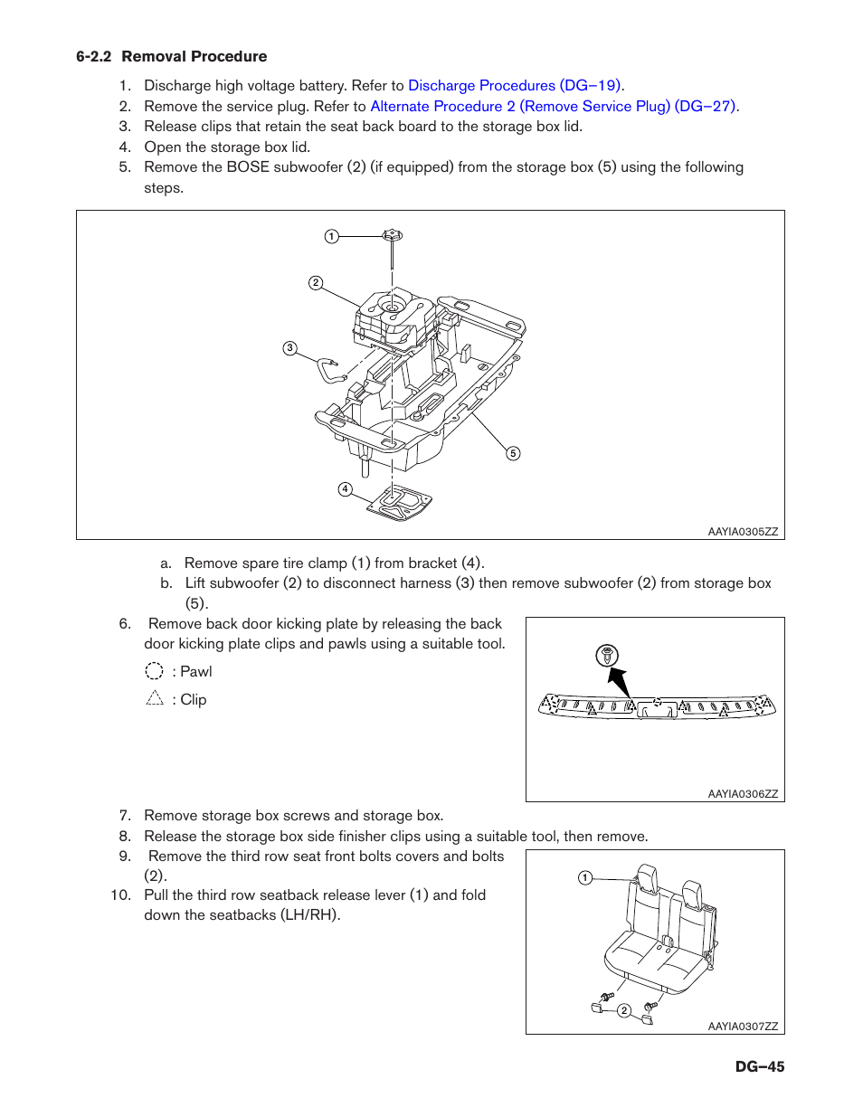 2.2 removal procedure | NISSAN 2014 Pathfinder Hybrid - Dismantling Guide User Manual | Page 45 / 50