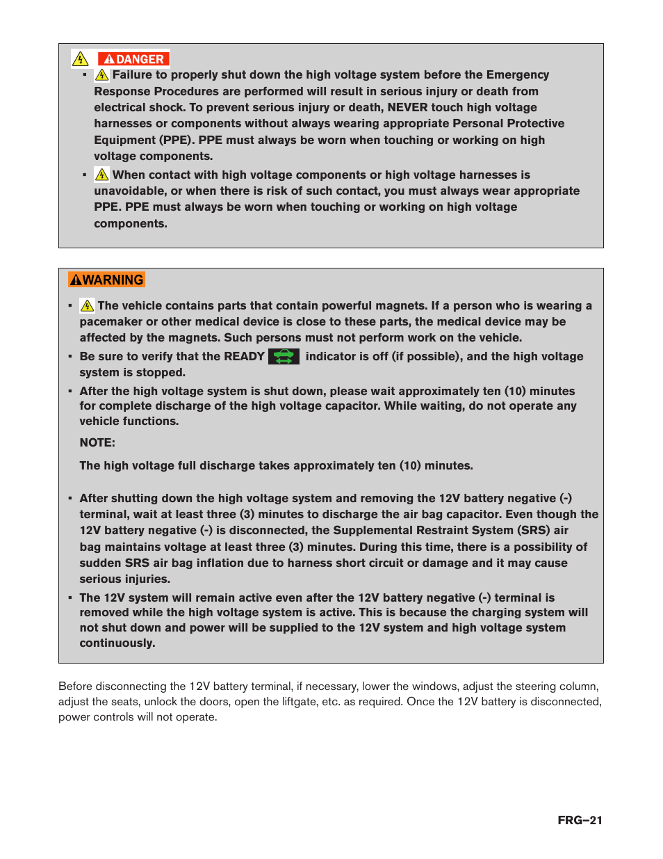 NISSAN 2014 Pathfinder Hybrid - First Responder's Guide User Manual | Page 21 / 45