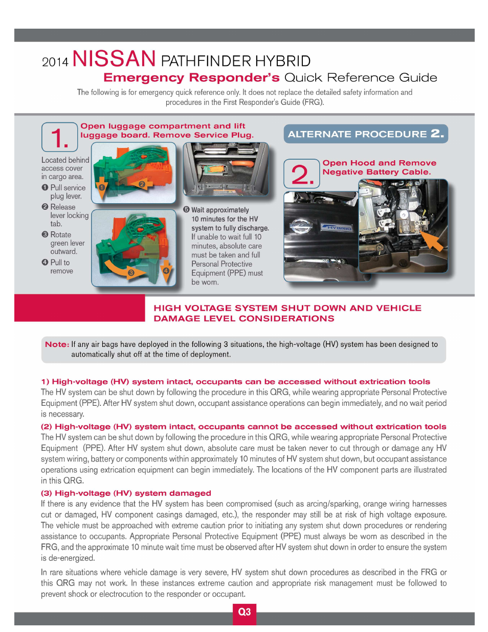 NISSAN 2014 Pathfinder Hybrid - First Responder's Guide User Manual | Page 43 / 45