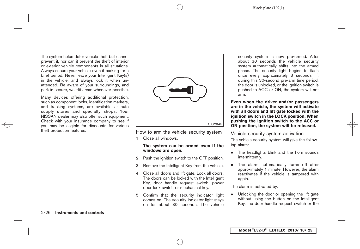 NISSAN 2011 Quest - Owner's Manual User Manual | Page 108 / 477