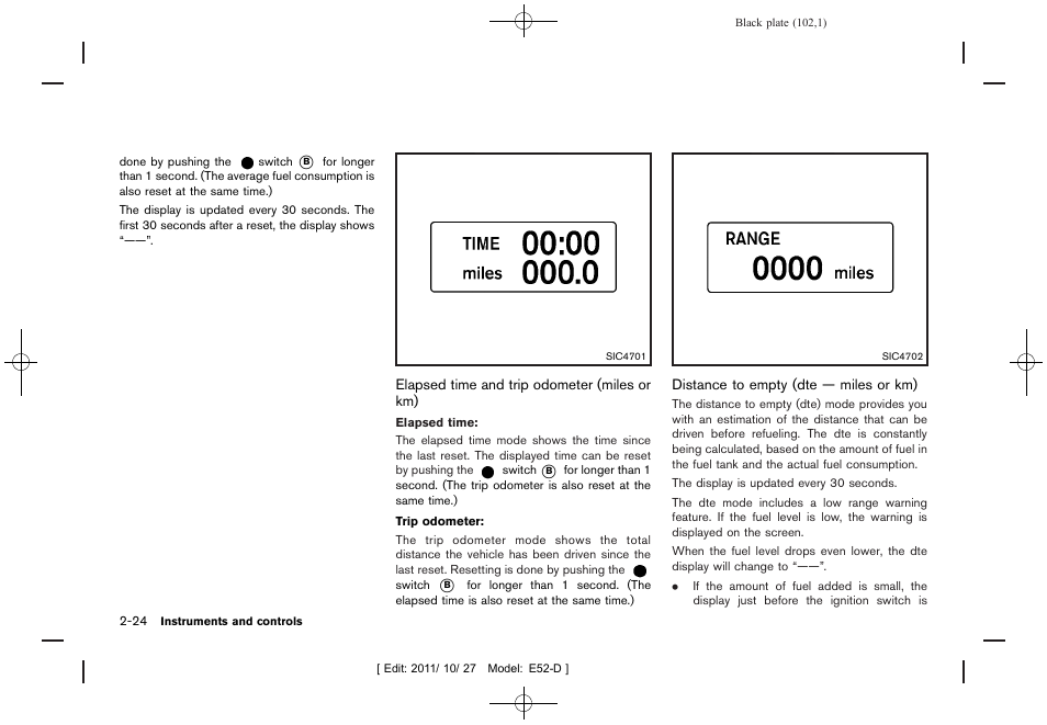 NISSAN 2012 Quest - Owner's Manual User Manual | Page 105 / 476