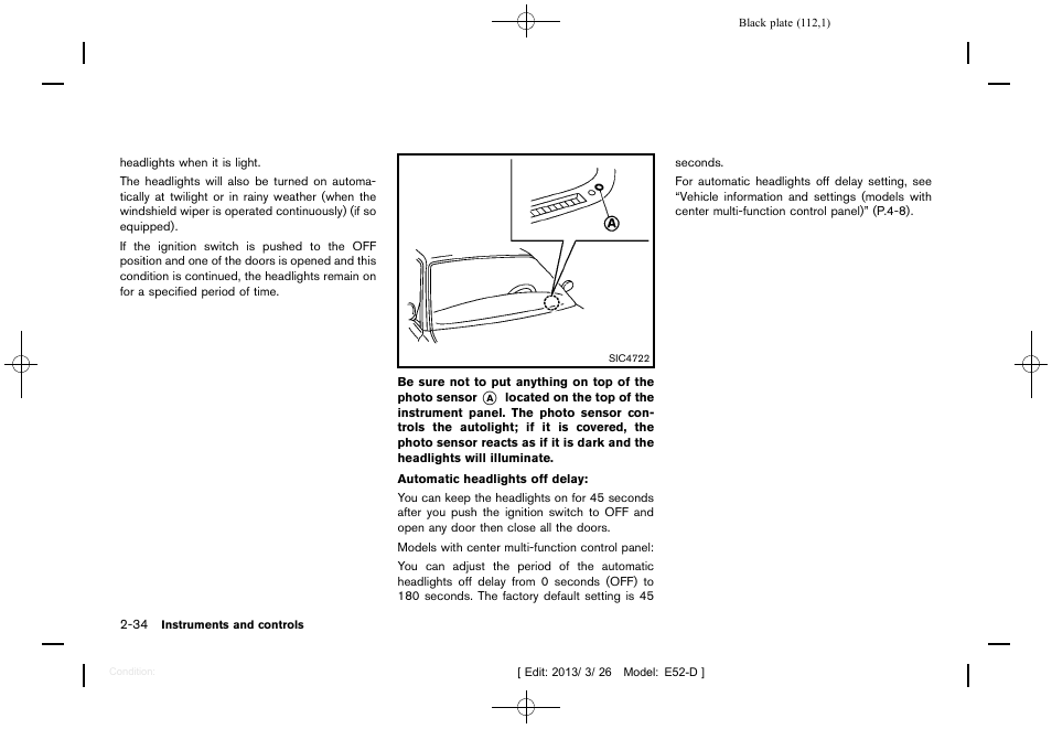 NISSAN 2013 Quest - Owner's Manual User Manual | Page 116 / 485