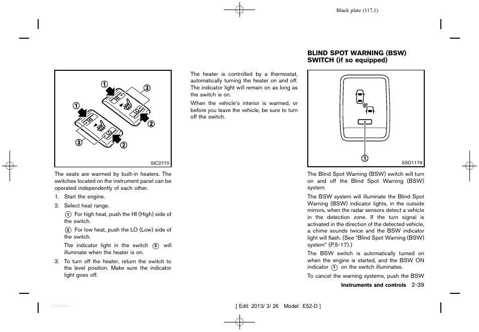 NISSAN 2013 Quest - Owner's Manual User Manual | Page 121 / 485