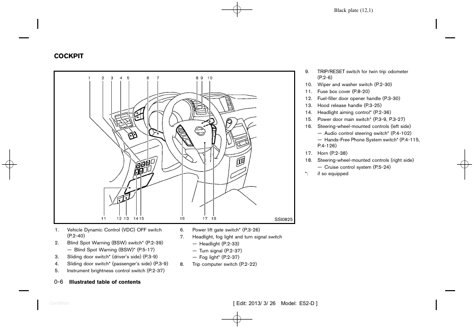 Cockpit -6 | NISSAN 2013 Quest - Owner's Manual User Manual | Page 16 / 485