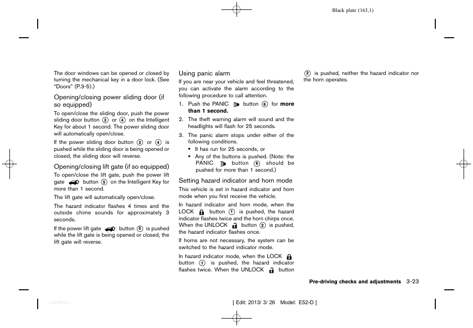 NISSAN 2013 Quest - Owner's Manual User Manual | Page 167 / 485