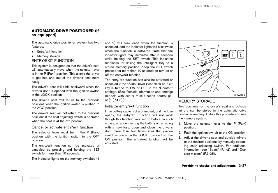 NISSAN 2013 Quest - Owner's Manual User Manual | Page 181 / 485