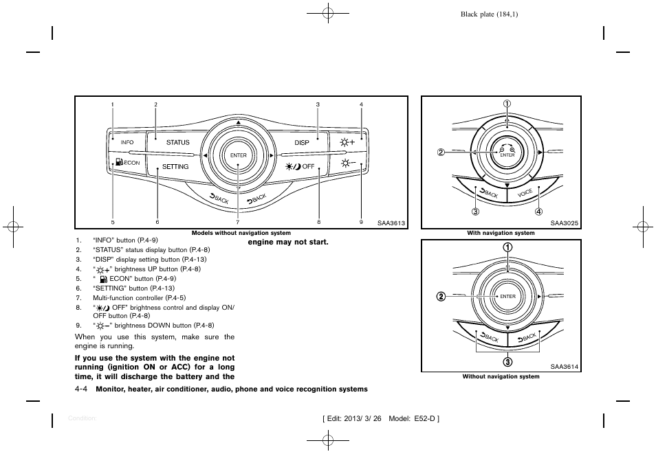 NISSAN 2013 Quest - Owner's Manual User Manual | Page 188 / 485