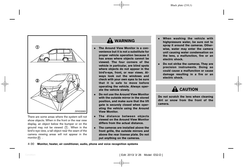 Warning, Caution | NISSAN 2013 Quest - Owner's Manual User Manual | Page 214 / 485