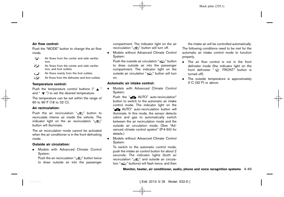 NISSAN 2013 Quest - Owner's Manual User Manual | Page 233 / 485