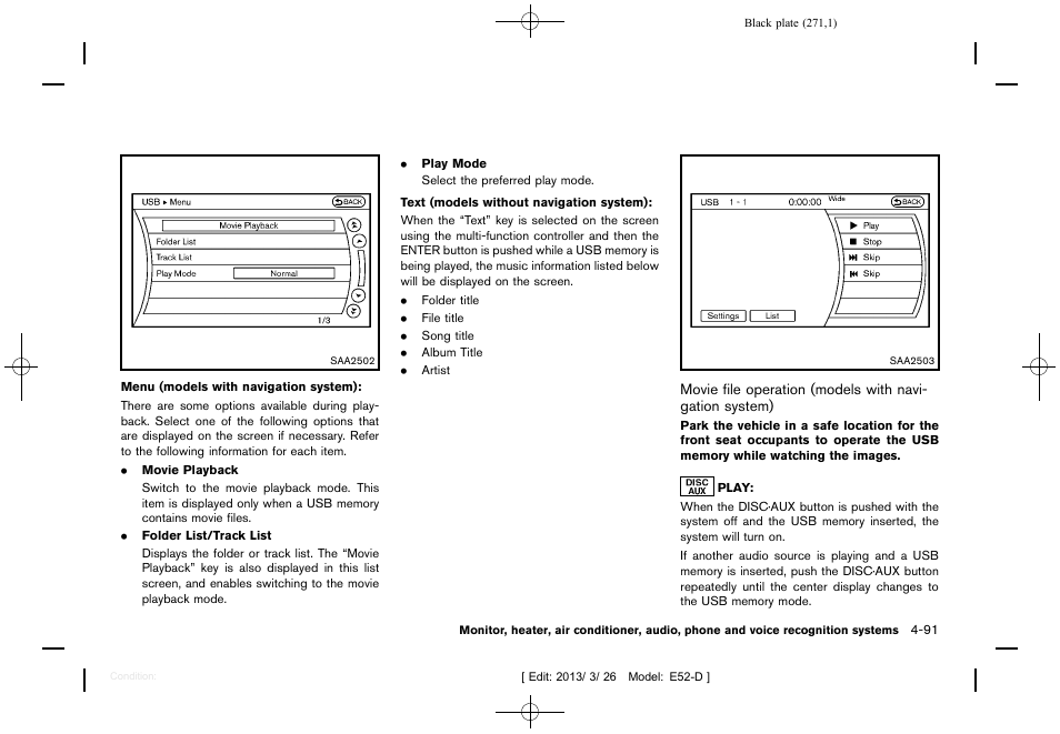 NISSAN 2013 Quest - Owner's Manual User Manual | Page 275 / 485