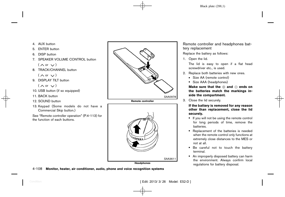 NISSAN 2013 Quest - Owner's Manual User Manual | Page 292 / 485