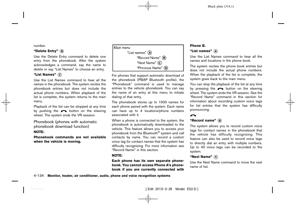 NISSAN 2013 Quest - Owner's Manual User Manual | Page 318 / 485