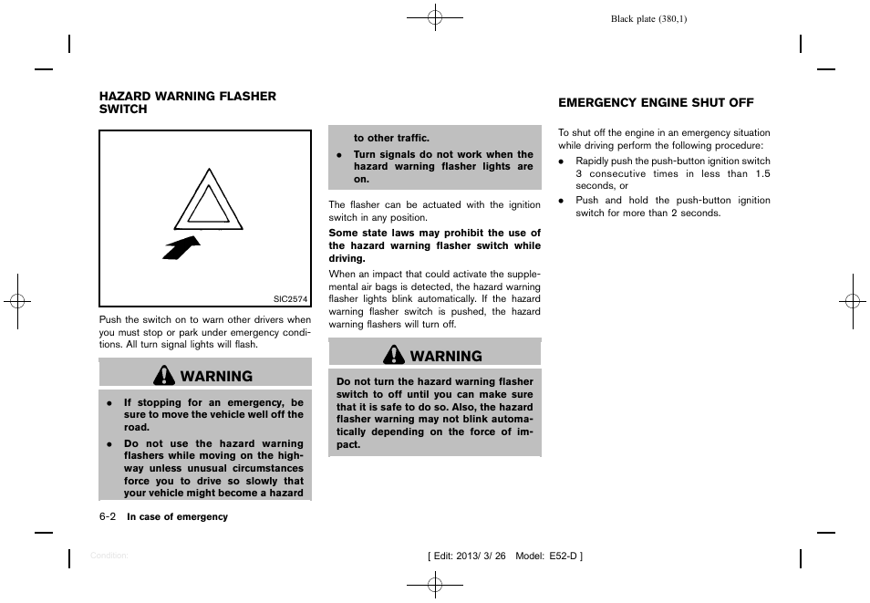 Warning | NISSAN 2013 Quest - Owner's Manual User Manual | Page 384 / 485