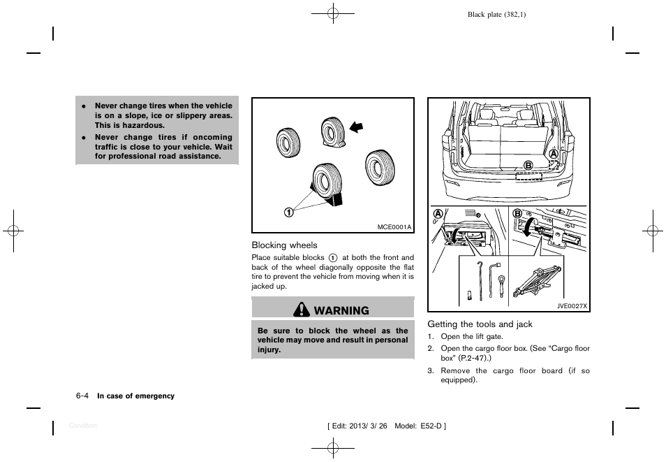 Warning | NISSAN 2013 Quest - Owner's Manual User Manual | Page 386 / 485