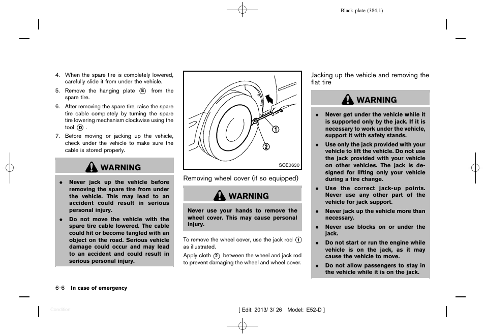 Warning | NISSAN 2013 Quest - Owner's Manual User Manual | Page 388 / 485