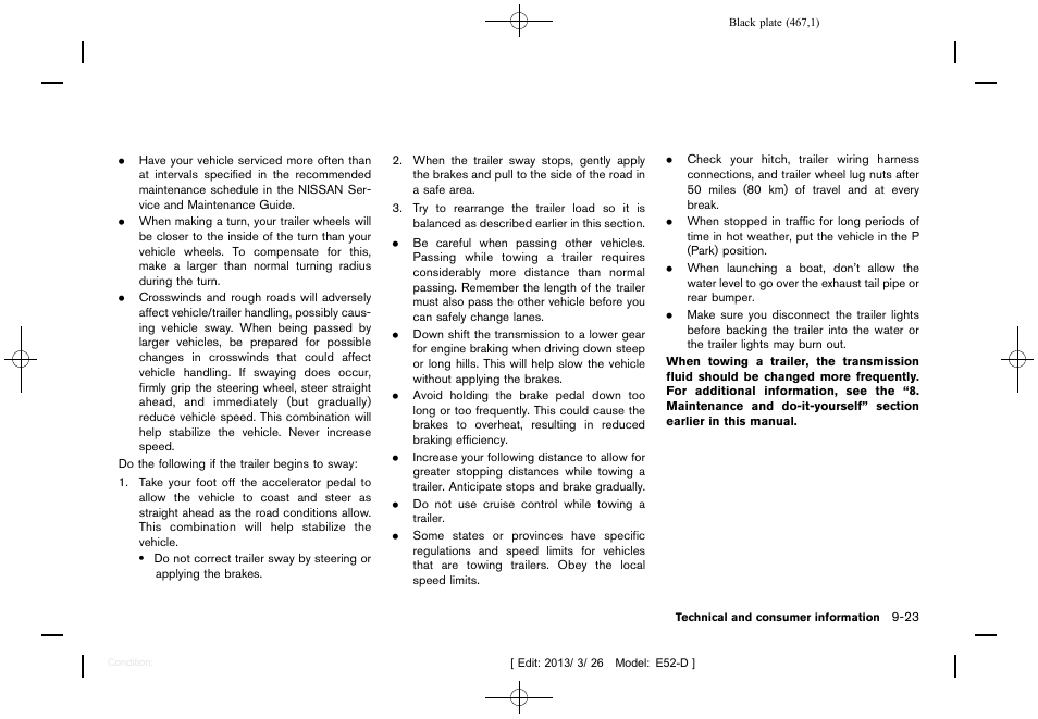 NISSAN 2013 Quest - Owner's Manual User Manual | Page 471 / 485