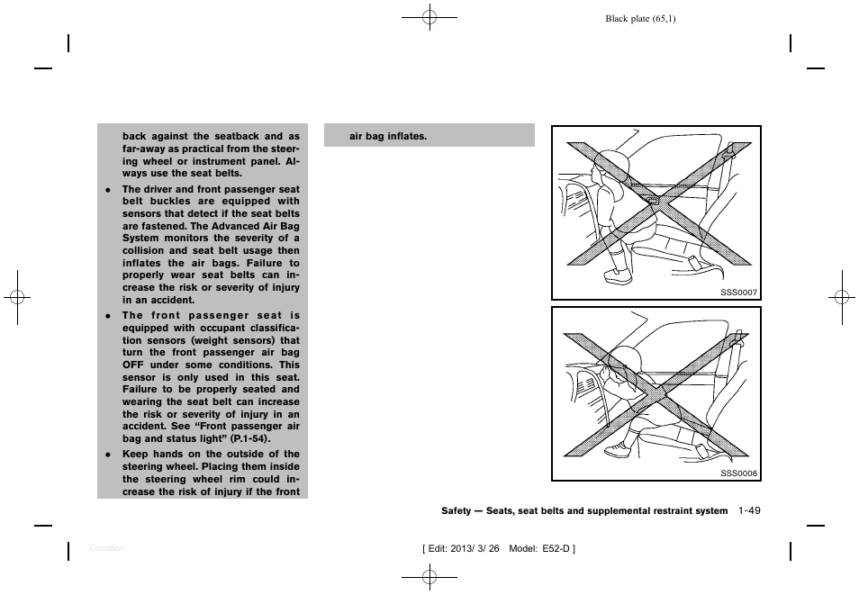 NISSAN 2013 Quest - Owner's Manual User Manual | Page 69 / 485