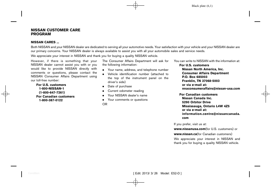 NISSAN 2013 Quest - Owner's Manual User Manual | Page 7 / 485