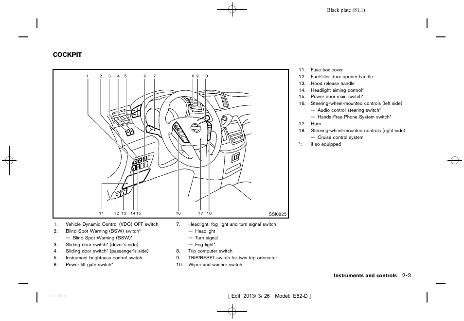 Cockpit -3 | NISSAN 2013 Quest - Owner's Manual User Manual | Page 85 / 485