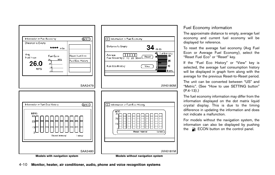 Fuel economy information | NISSAN 2014 Quest - Owner's Manual User Manual | Page 193 / 482