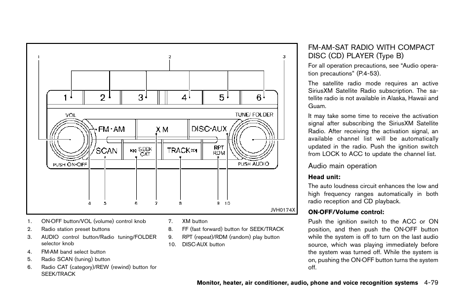 Audio main operation | NISSAN 2014 Quest - Owner's Manual User Manual | Page 262 / 482