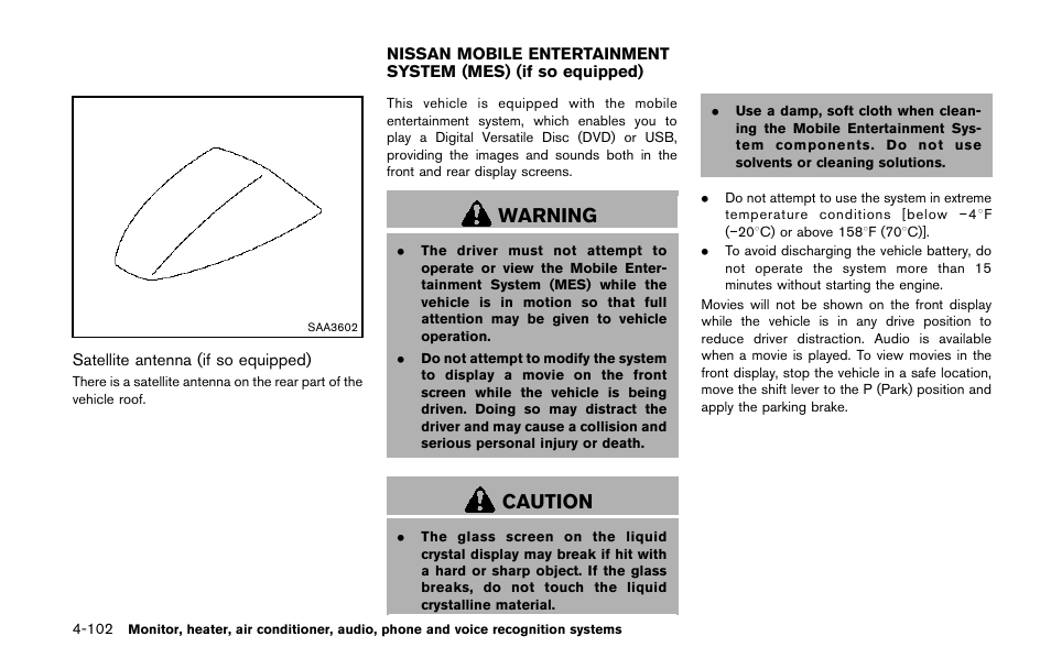 Warning, Caution | NISSAN 2014 Quest - Owner's Manual User Manual | Page 285 / 482