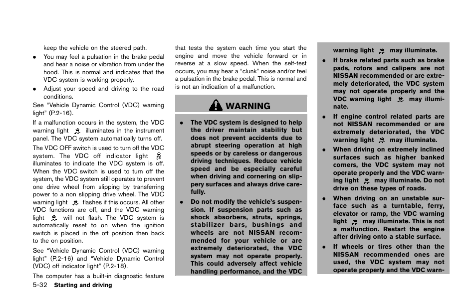 Warning | NISSAN 2014 Quest - Owner's Manual User Manual | Page 375 / 482