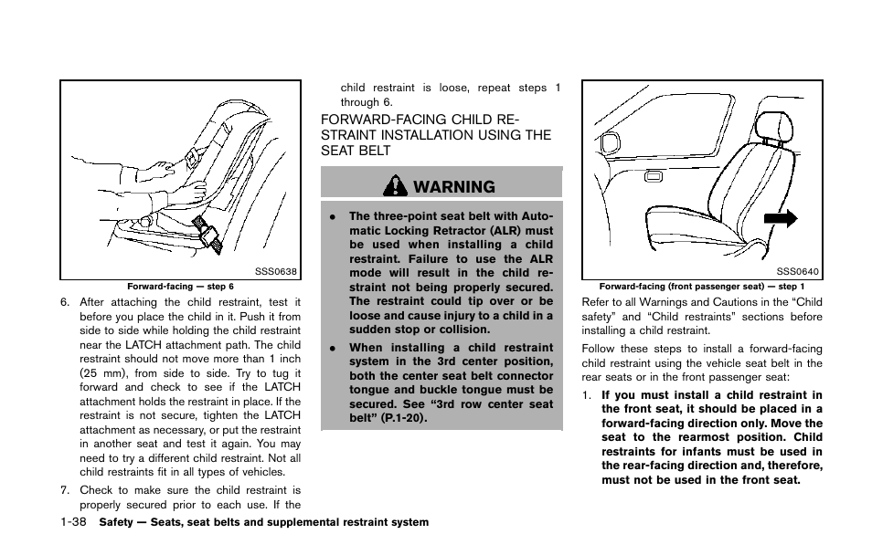 Warning | NISSAN 2014 Quest - Owner's Manual User Manual | Page 55 / 482