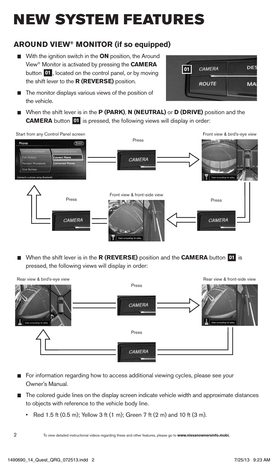 New system features, Around view, Monitor (if so equipped) | NISSAN 2014 Quest - Quick Reference Guide User Manual | Page 4 / 32