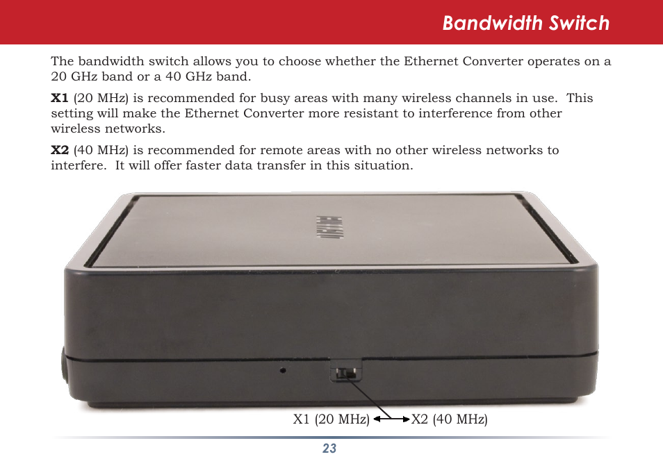 Bandwidth switch | Buffalo Technology WLI-TX4-AG300N User Manual | Page 23 / 154