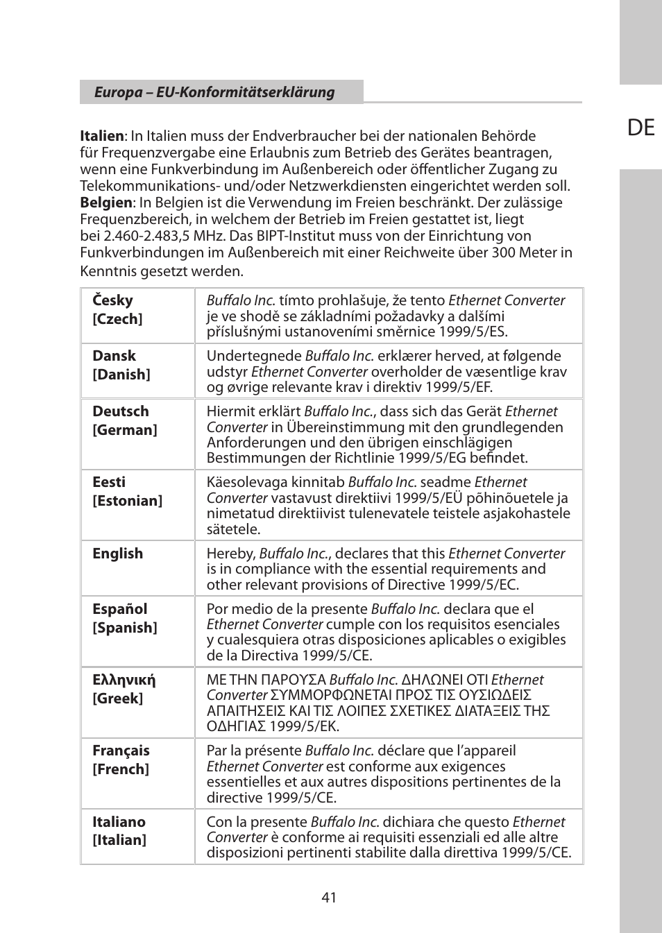 Buffalo Technology WLI-TX4-AG300N User Manual | Page 41 / 154