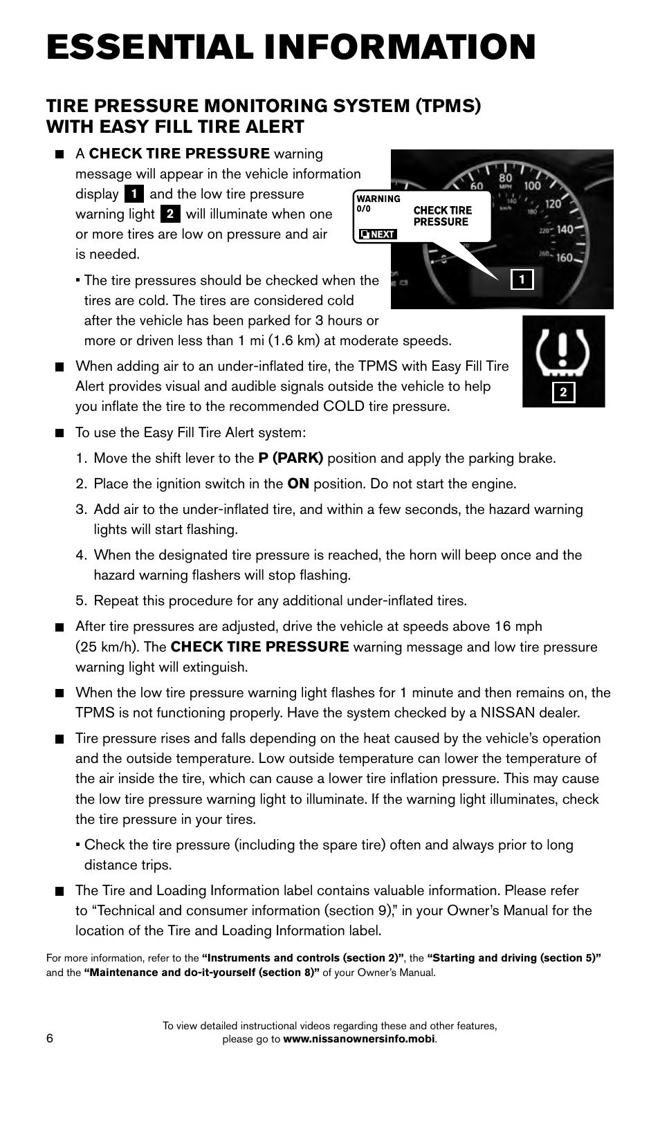 Essential information | NISSAN 2015 Quest - Quick Reference Guide User Manual | Page 8 / 32